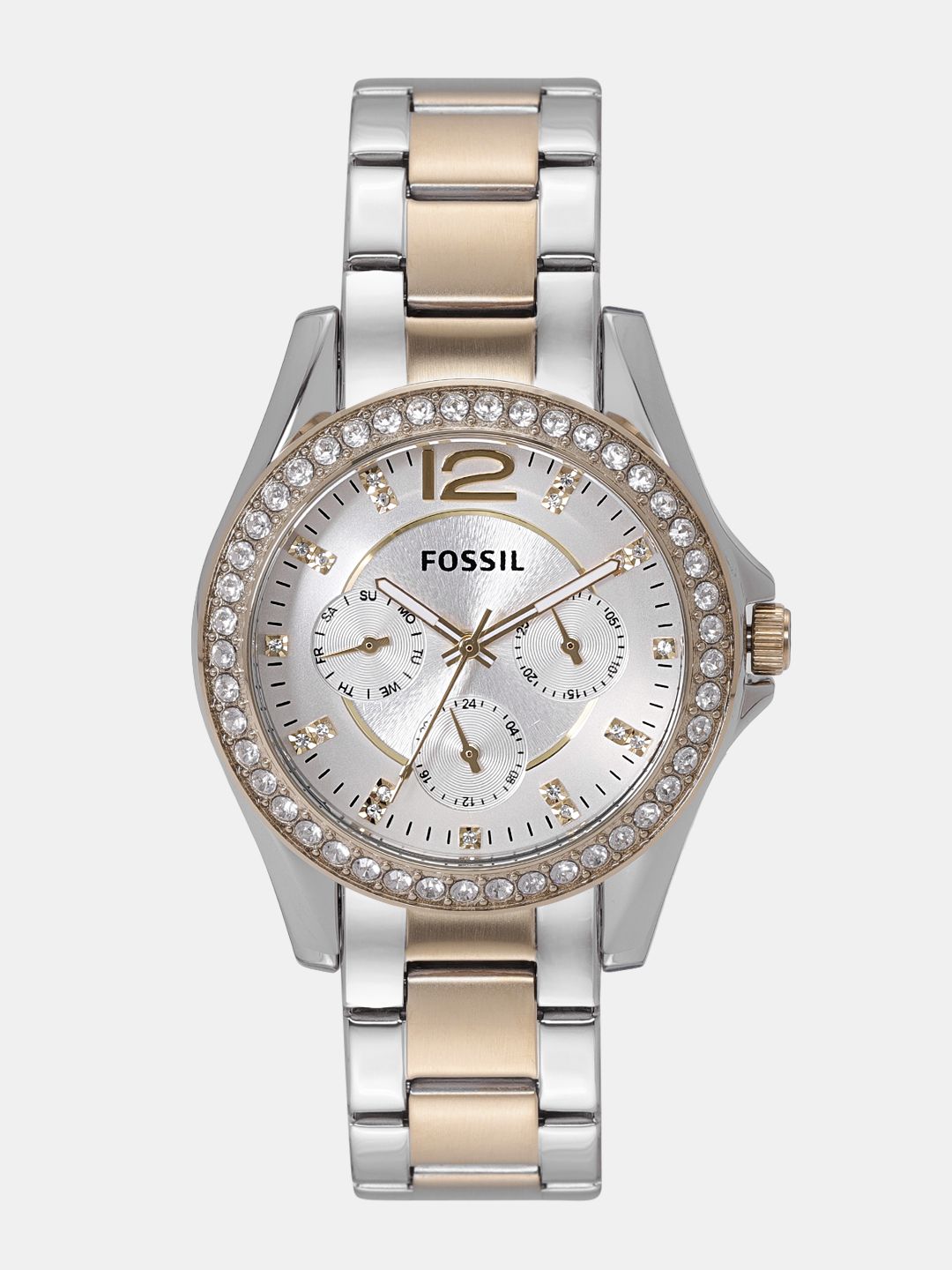 Fossil Women Silver-Toned & Off-White Analogue Watch ES3204-image-34