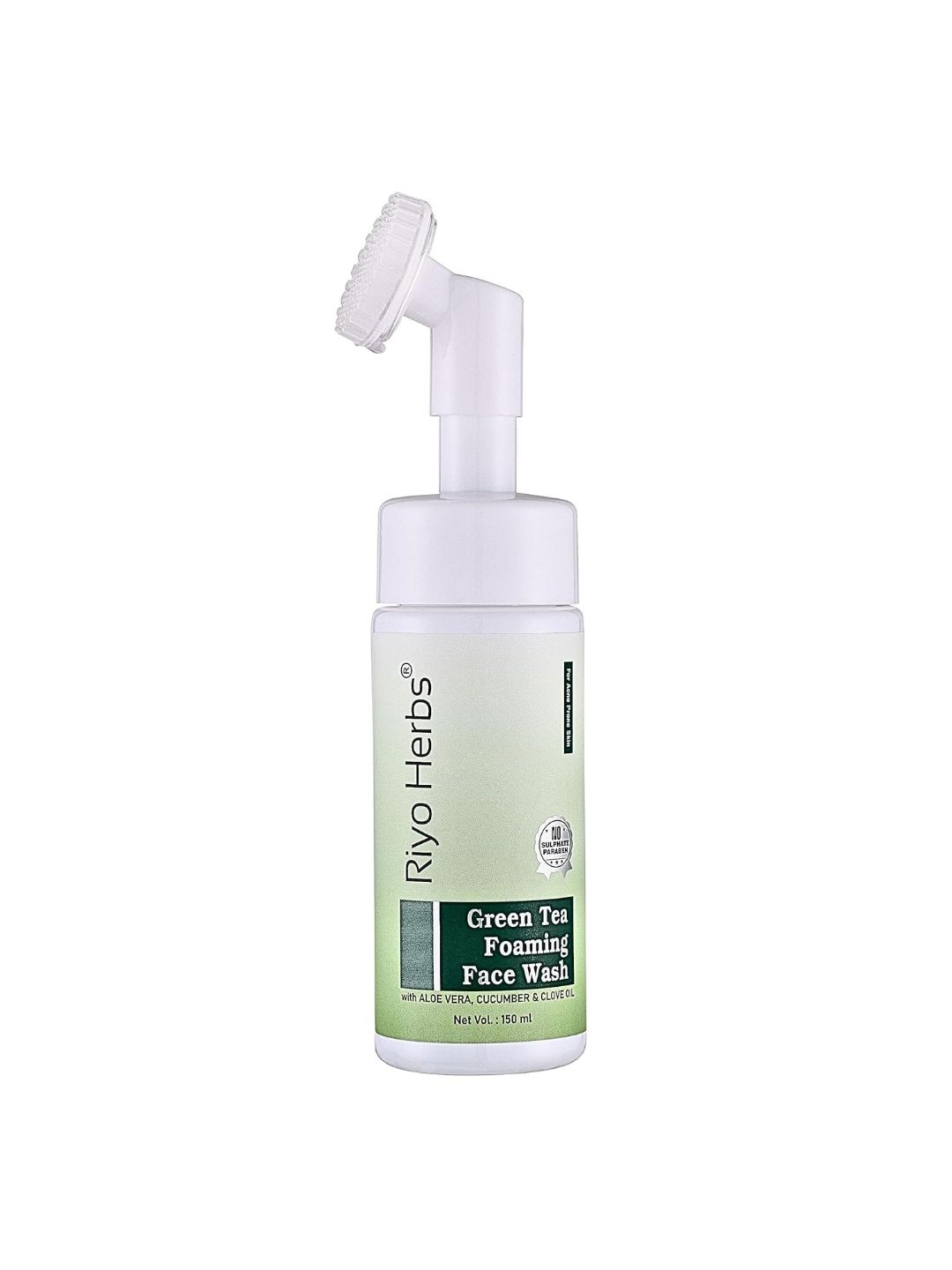 Riyo Herbs  Green Tea Foaming Face Wash with Aloe Vera, Cucumber & Clove Oil - 150ml-image-23