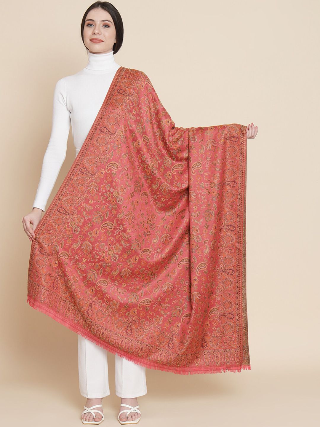 Pashtush Women Ethnic Motifs Woven Design Shawl-picture-41