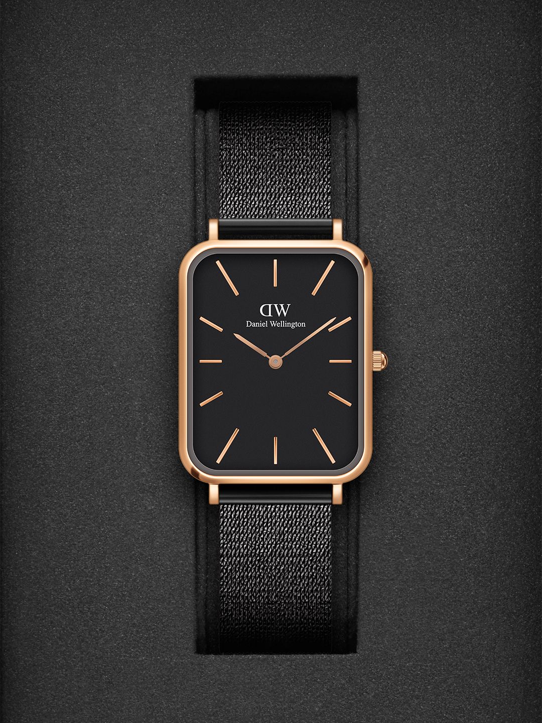 Daniel Wellington Quadro Pressed Ashfield RG Women Dial Black 36mm Watch - DW00100467-picture-31