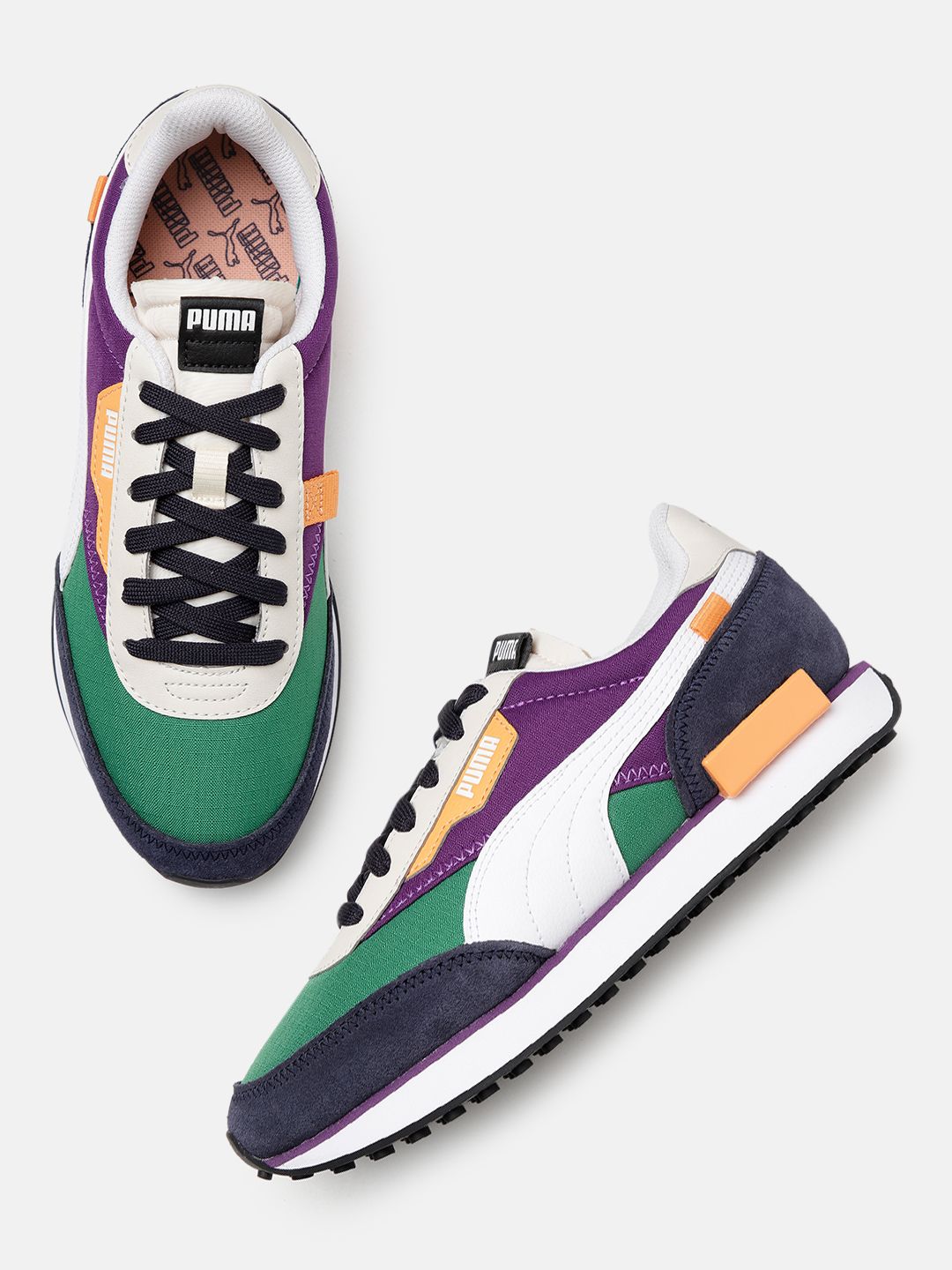 Puma Unisex Future Rider Play On Colourblocked Leather Sneakers - Price ...