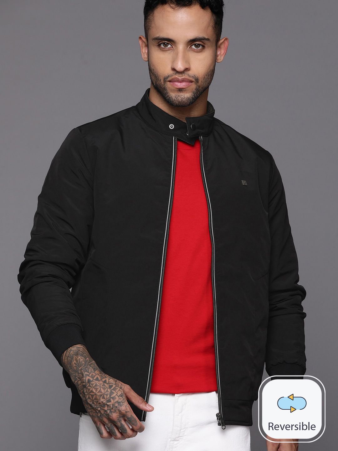 Allen solly red reversible jacket sale