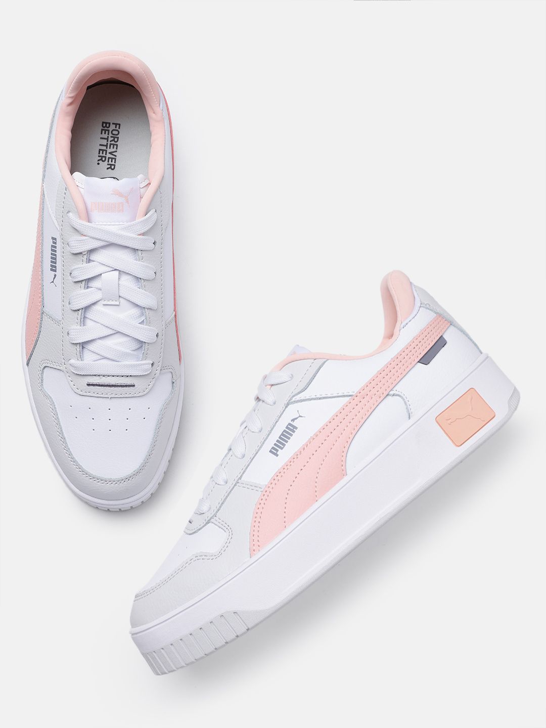 Puma Women Leather Perforated Carina Street Sneakers