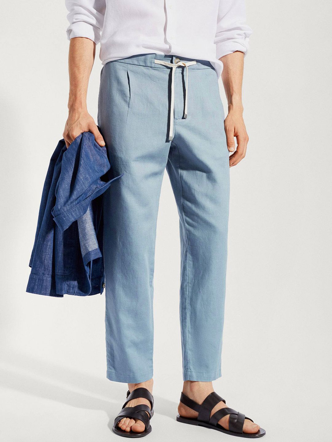 Mango Linen Culotte Trousers Pink at John Lewis  Partners