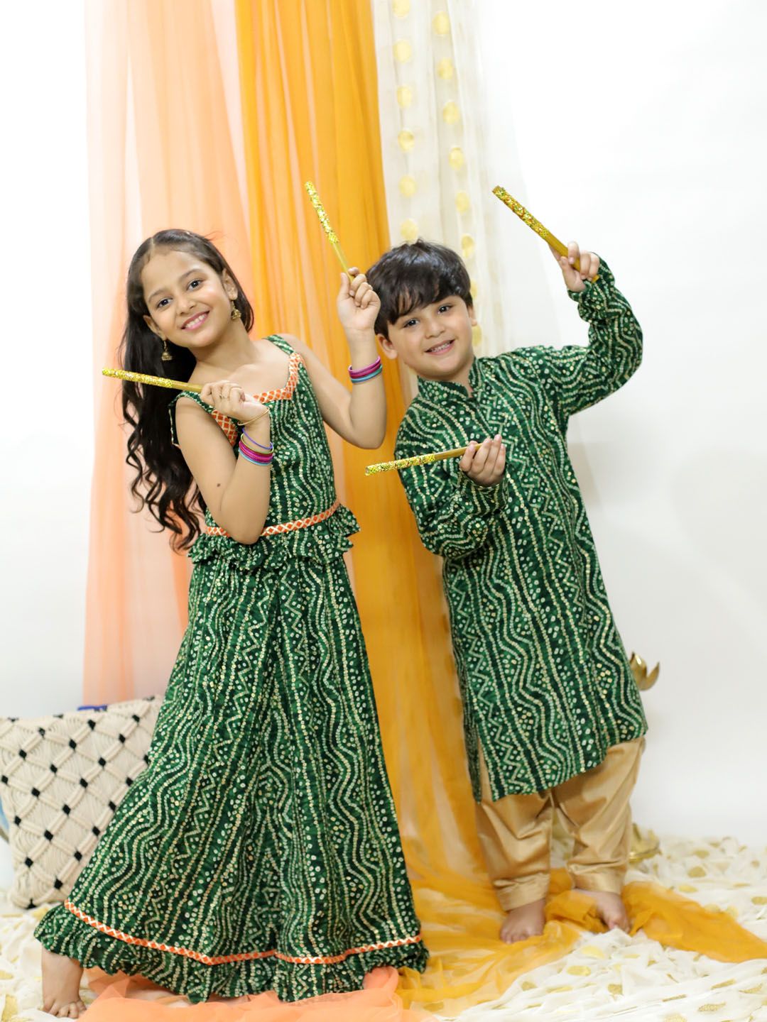 VASTRAMAY Girls Bandhani Printed Ready to Wear Lehenga & Blouse-picture-22
