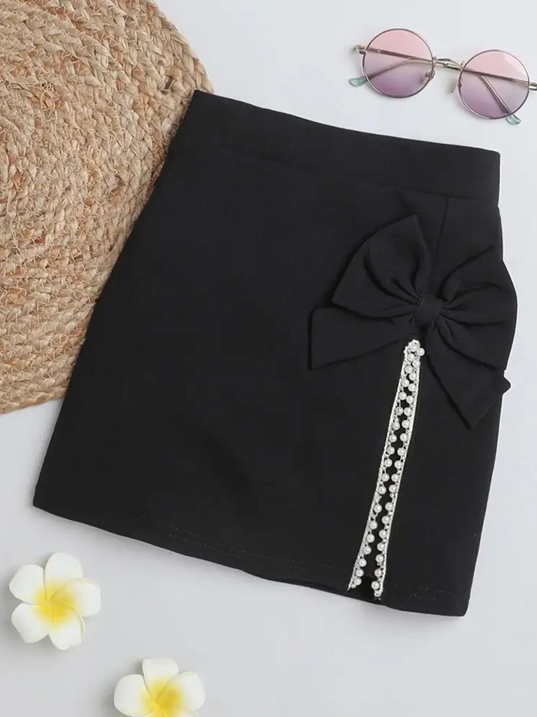 ADDYVERO Girls Embellished A-Line Knee-Length Cotton Lycra Skirt-picture-35