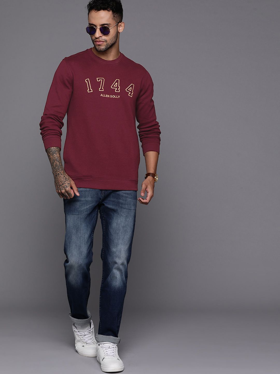 Allen Solly Brand Logo Embroidered Sweatshirt-picture-20