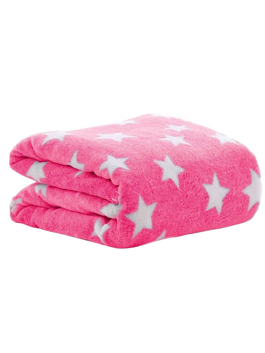 OyO Baby Pink & White Fleece Mild Winter Single Bed Blanket-image-30