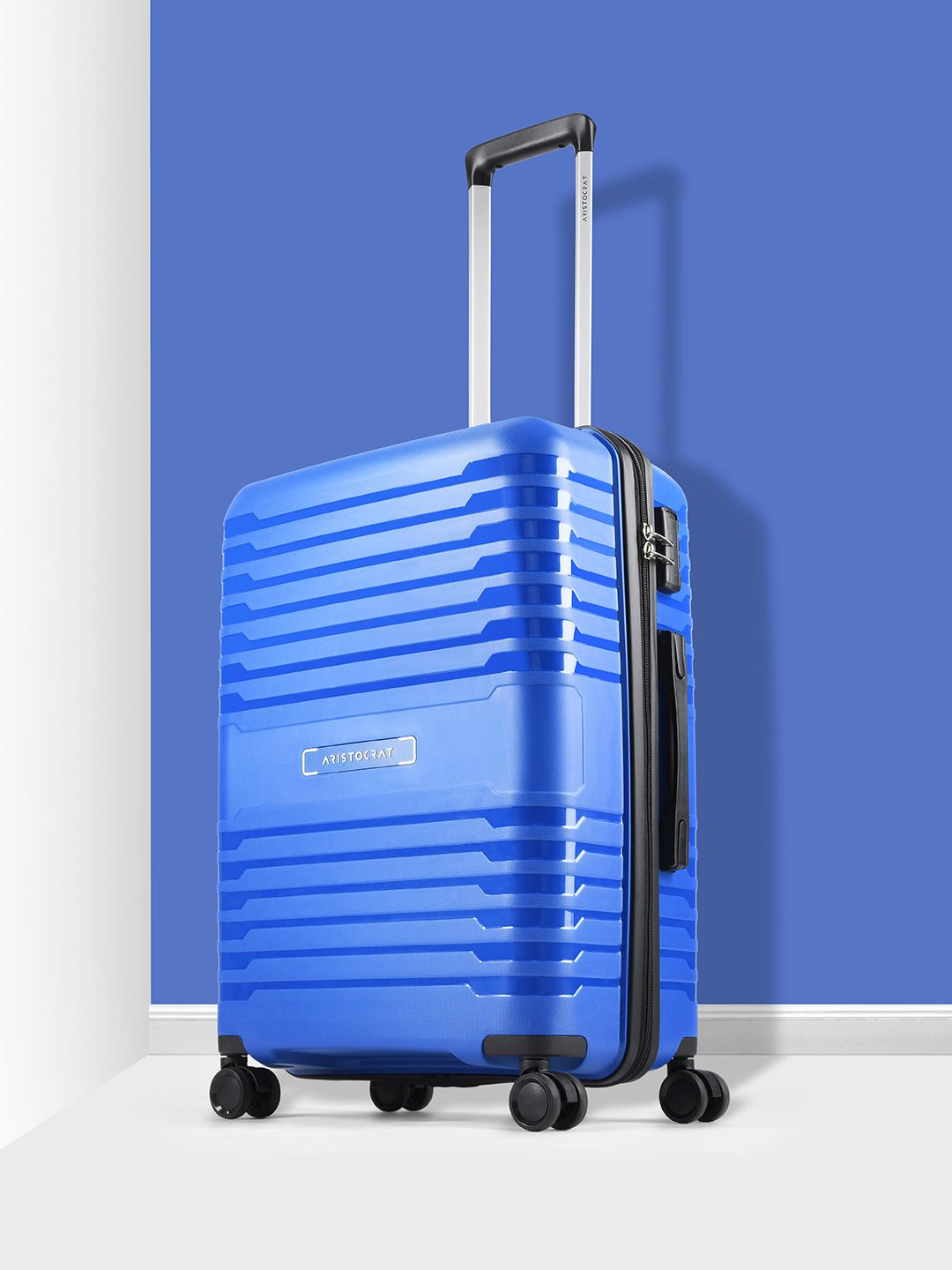 Aristocrat Set of 3 Harbor 8W Textured Hard-Sided Large Medium & Cabin Trolley Suitcases-image-46