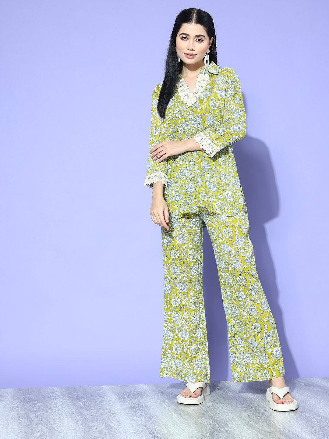 all about you Ethnic Printed Lace Taping Co-ords-picture-29