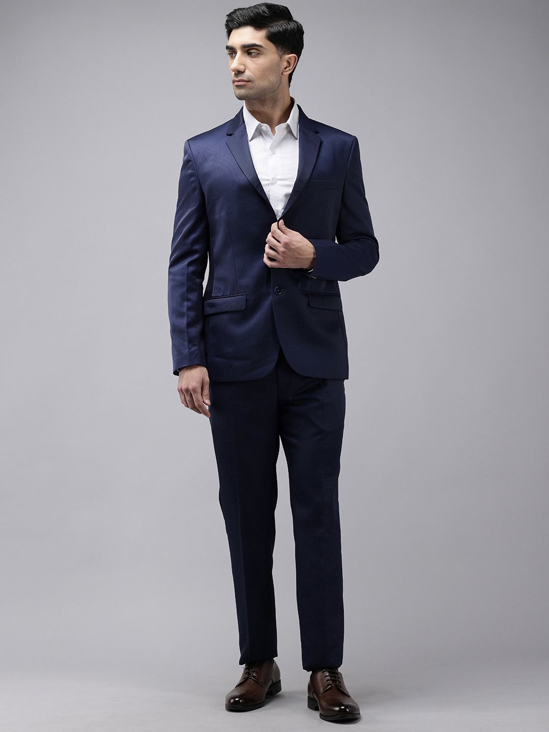 Park Avenue Self Design Single Breasted Super Slim Fit 2-Peice Suit-picture-31