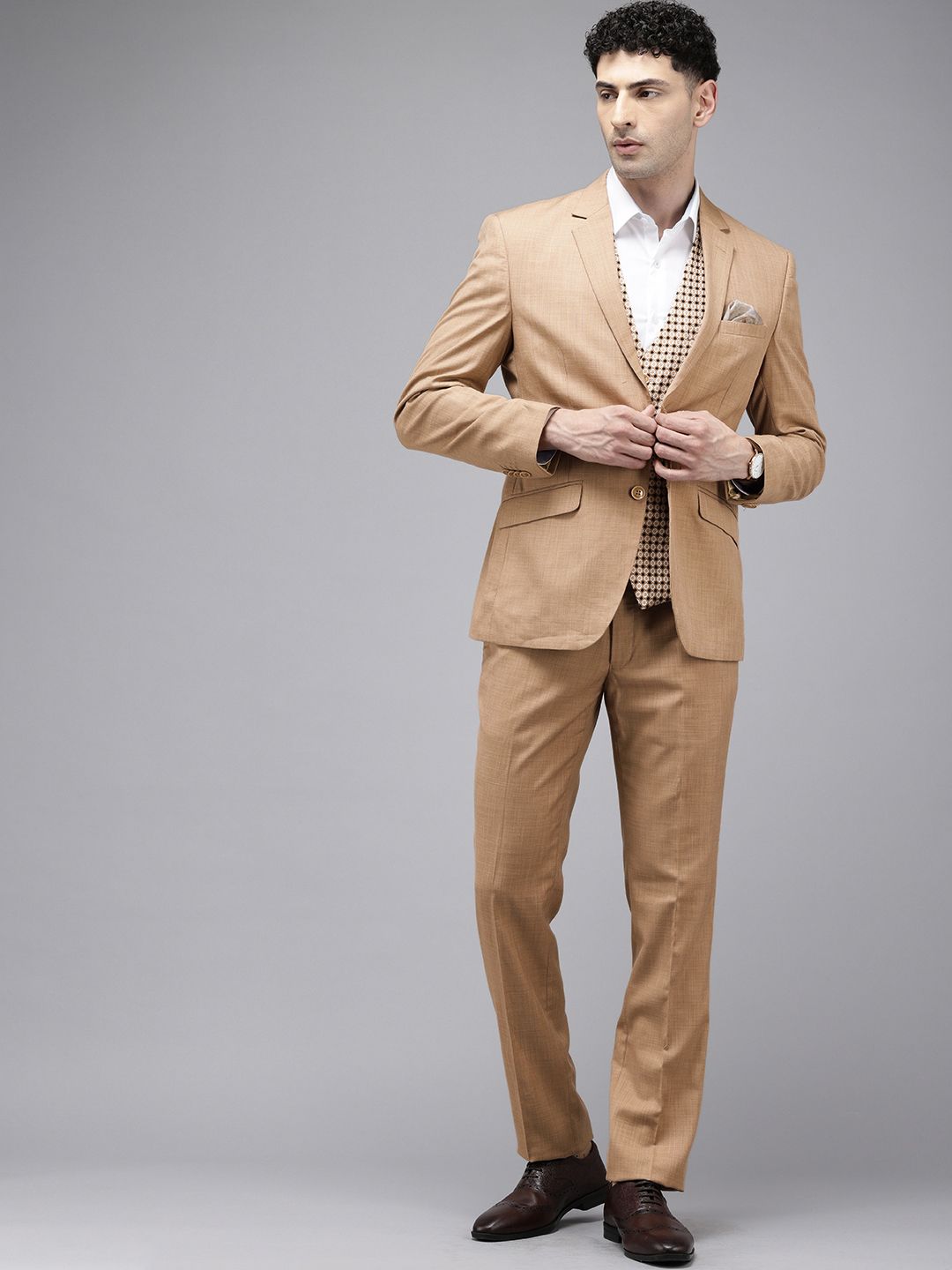 Park Avenue Single Breasted Super Slim Fit 3-Peice Party Suit-picture-36