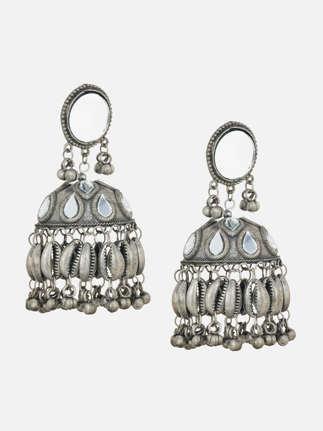 ATIBELLE Set Of 2 Silver-Plated Contemporary Drop Earrings
