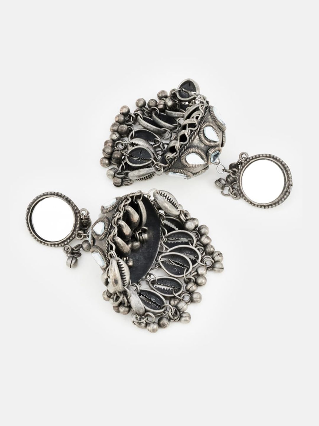 ATIBELLE Set Of 2 Silver-Plated Contemporary Drop Earrings