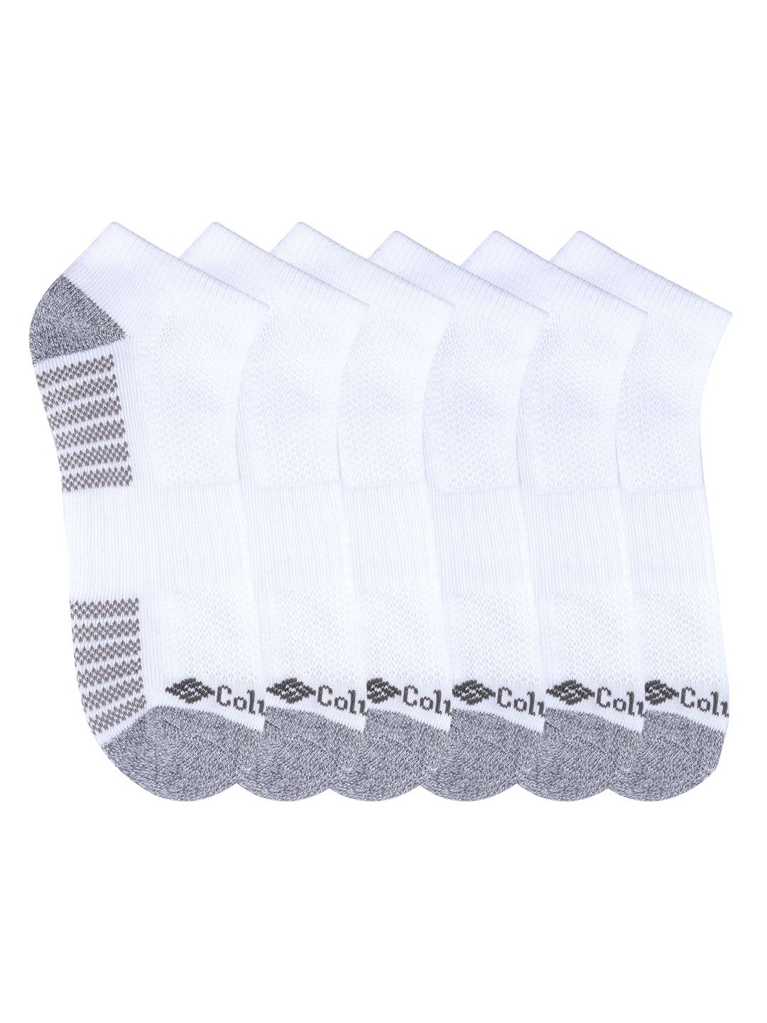 Columbia Men Pack Of 6 Ns/Piq Ftbed Ankle-Length Socks-image-4