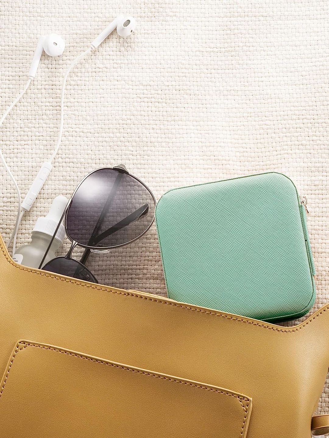 Awestuffs Sea Green Mini Jewellery Travel Case Organizer-image-46