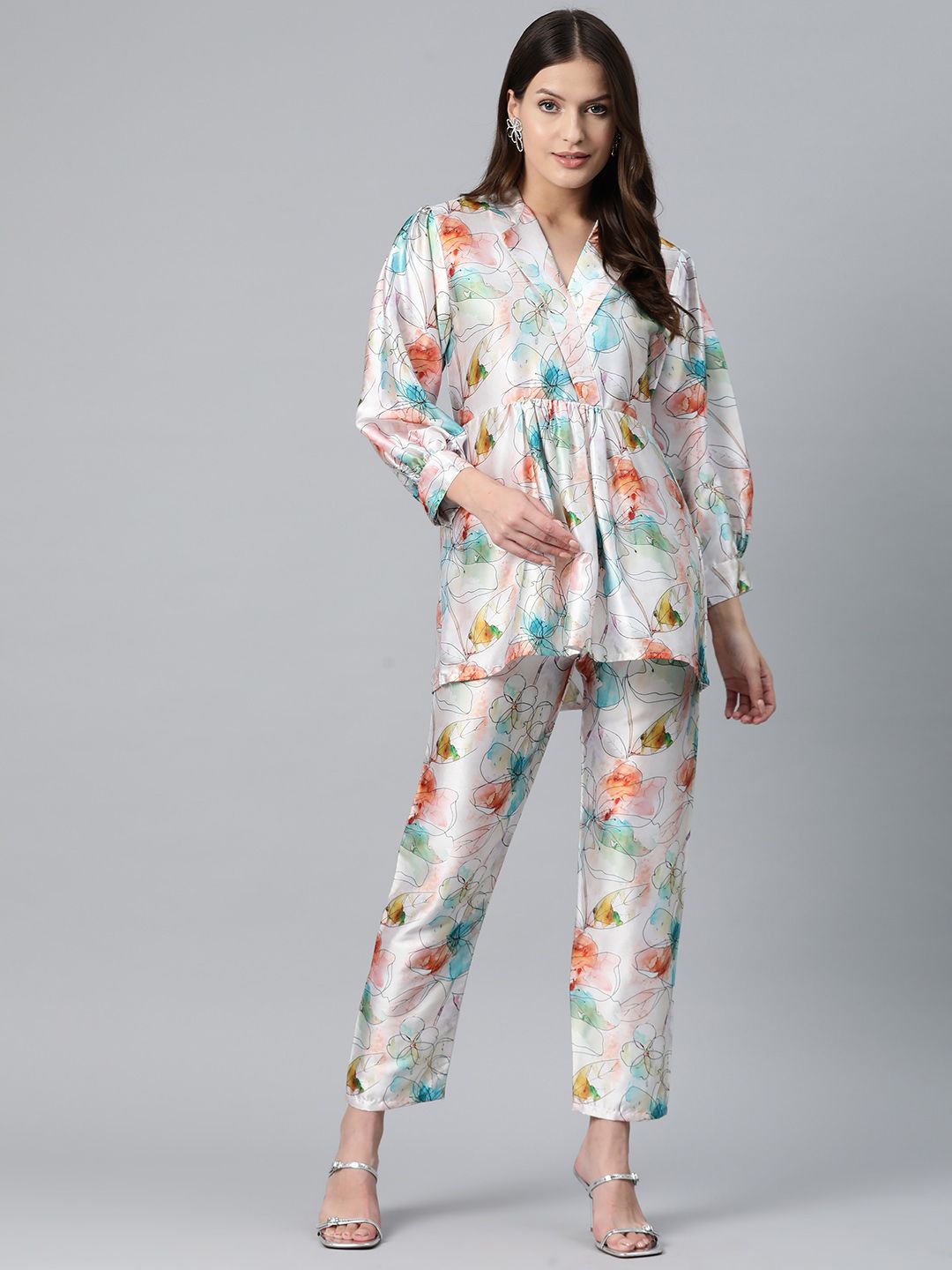Readiprint Fashions Printed Satin Top & Trousers-picture-29