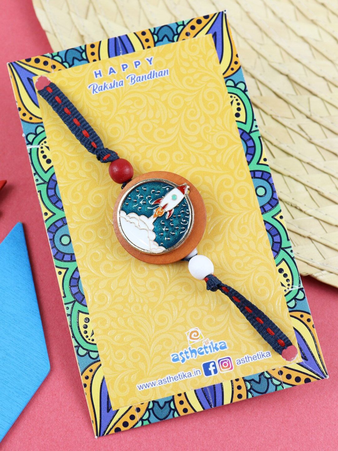 Asthetika Boys Space Rocket Charm Rakhi-picture-54