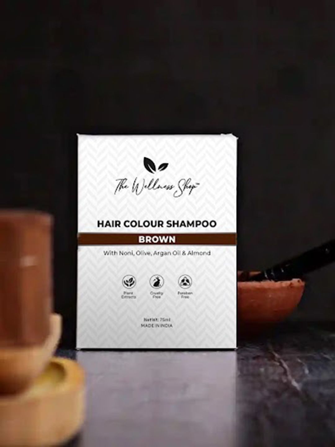 The Wellness Shop Instant Hair Coloring Shampoo with Argan & Almond 75 ml - Brown-picture-27