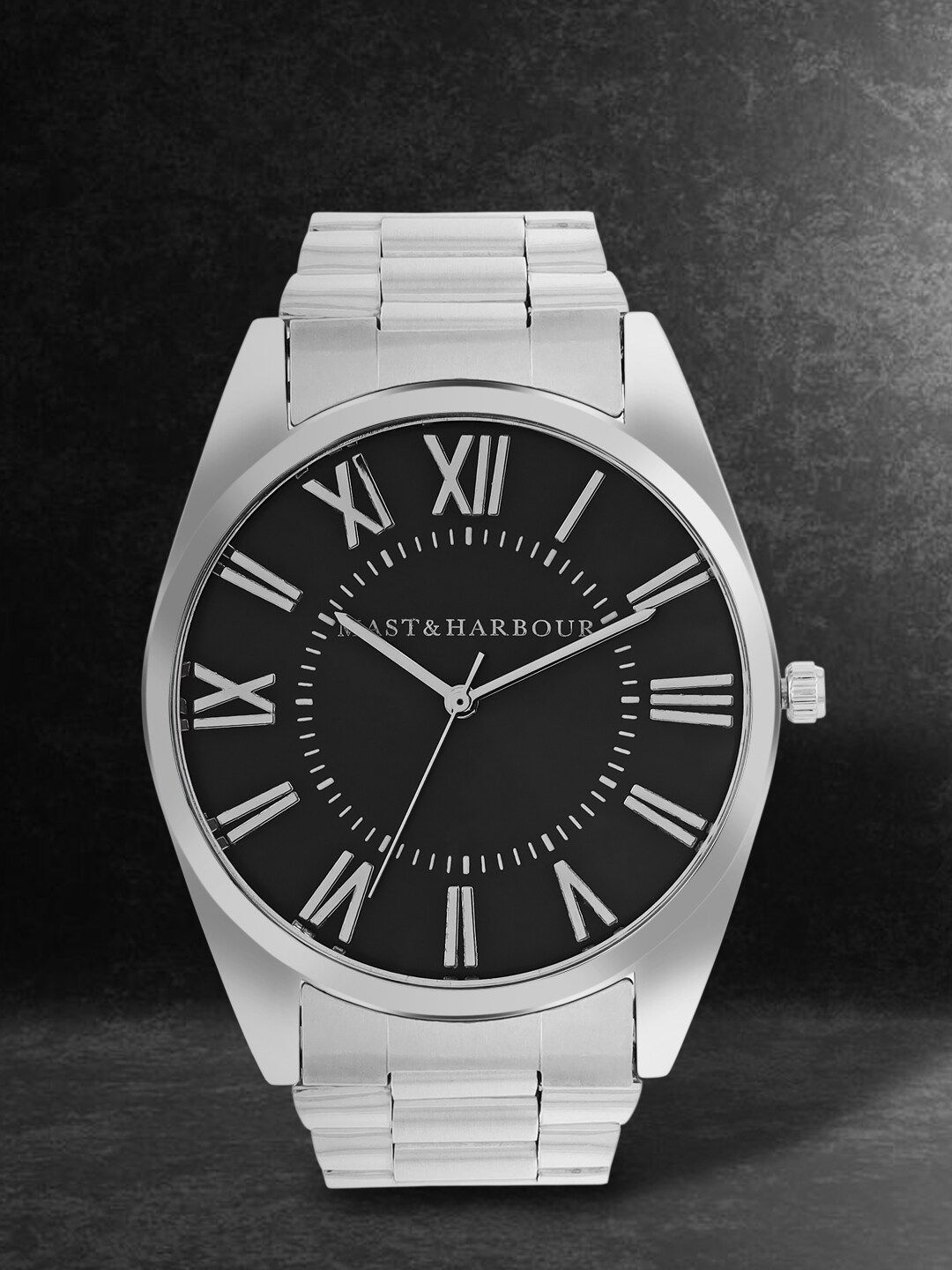 Mast & Harbour Men Black Dial & Bracelet Style Straps Analogue Watch MH_SS23_1B
