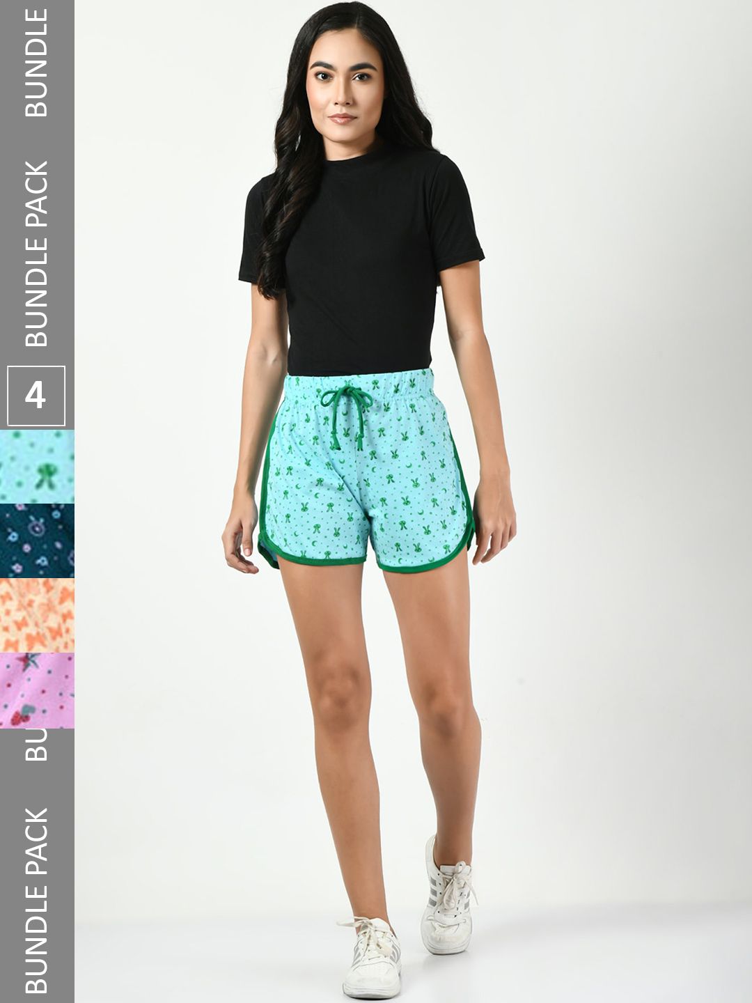 BAESD  Pack Of 4 Printed Cotton High-Rise Shorts-picture-30