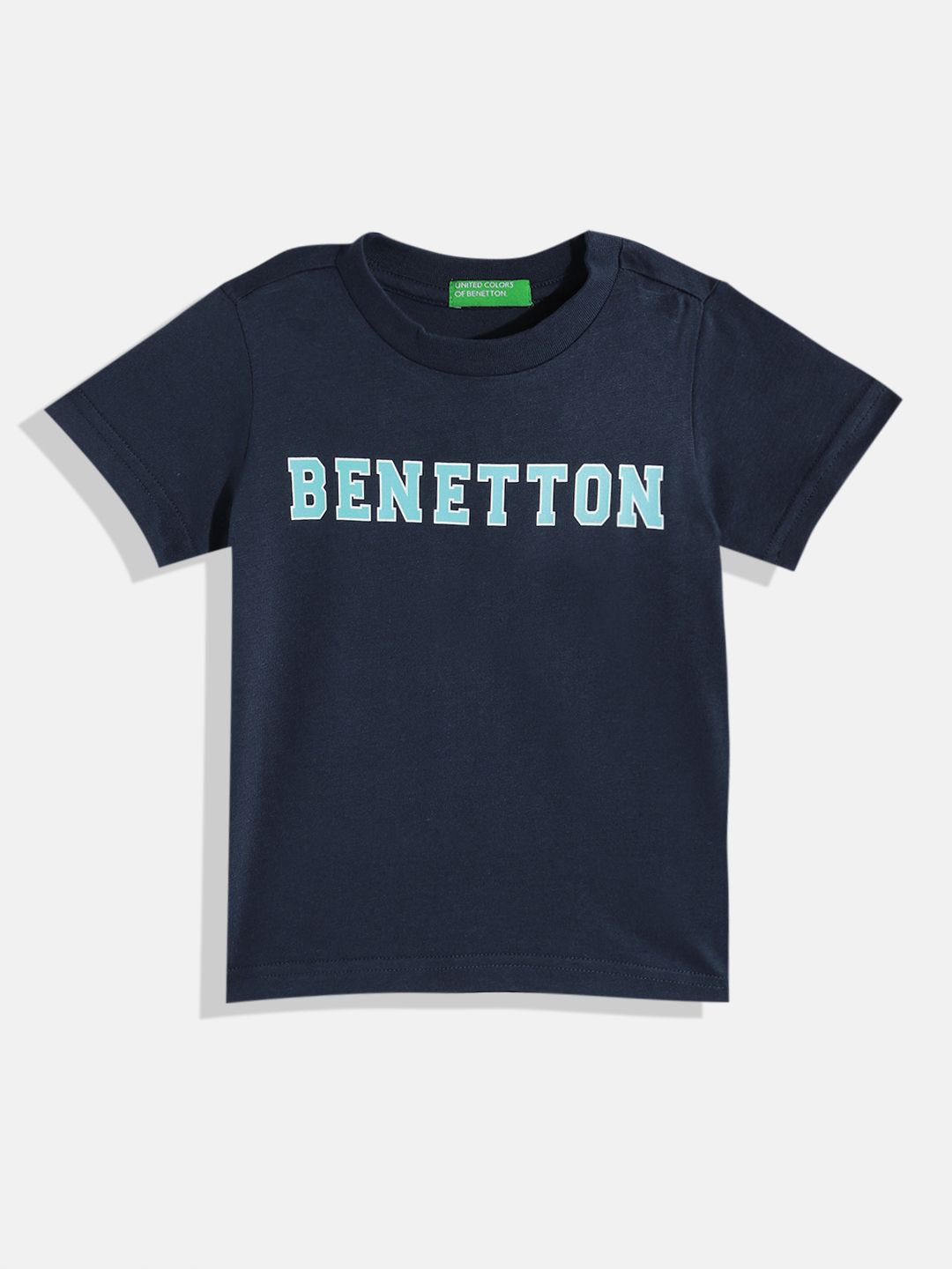 United Colors of Benetton Boys Pure Cotton Brand Logo Printed T-shirt
