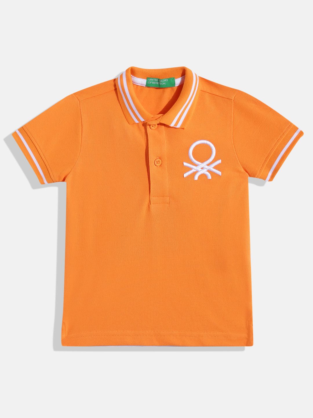 United Colors of Benetton Boys Cotton Brand Logo Polo Collar T-shirt