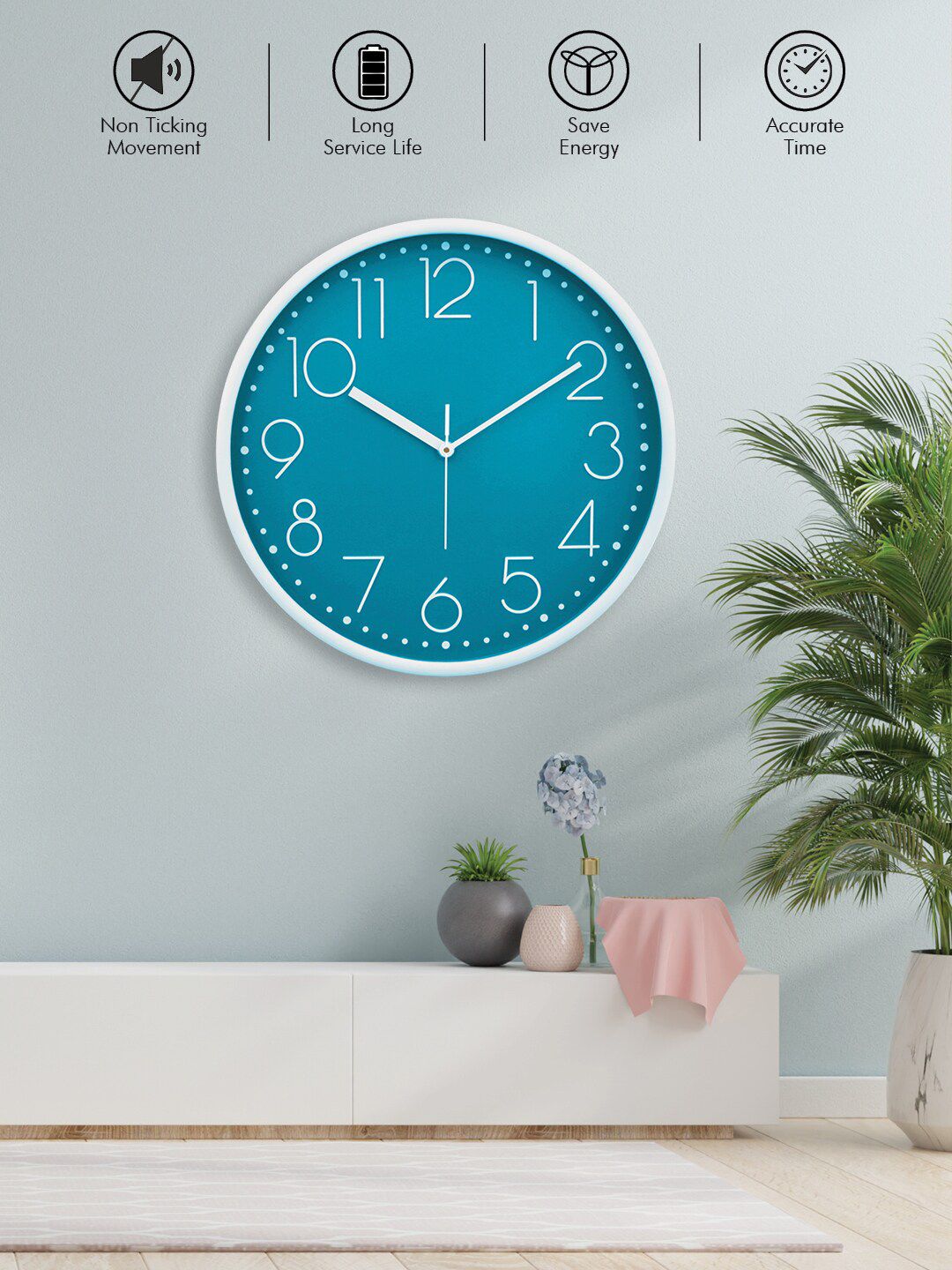 RANDOM Blue Contemporary Wall Clock-image-29
