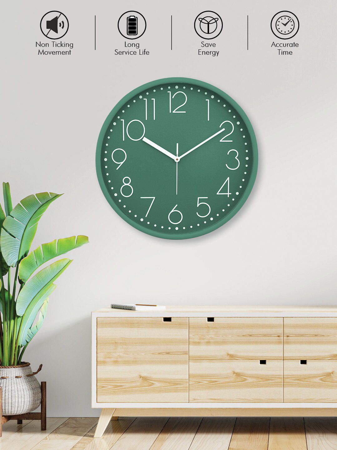 RANDOM Green Contemporary Wall Clock-picture-12