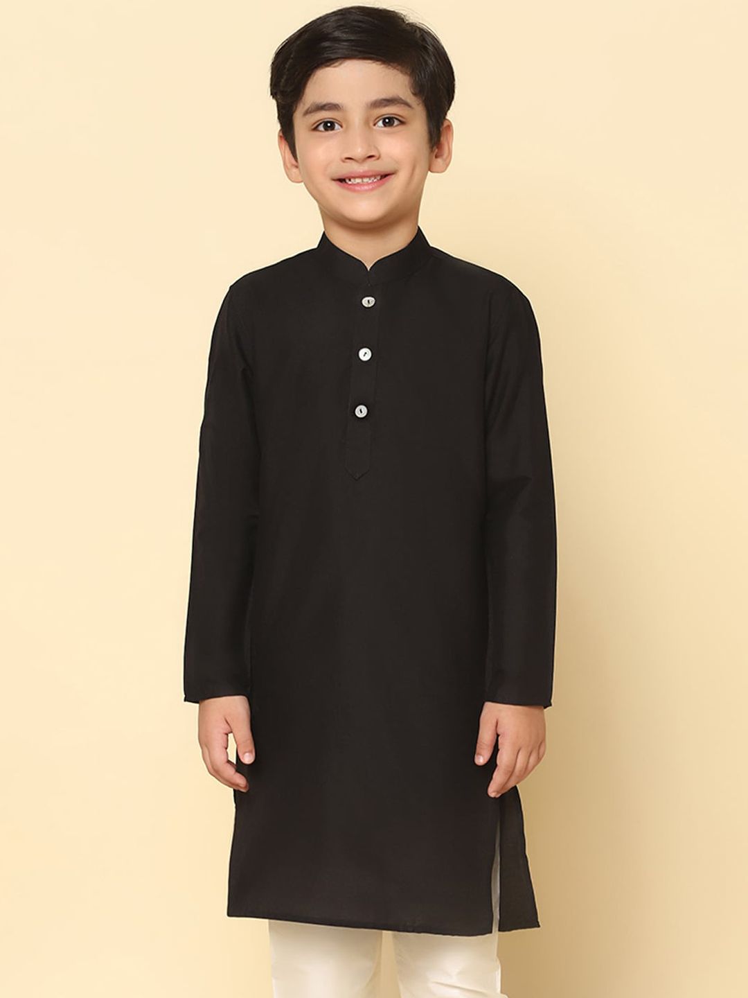 KISAH Boys Mandarin Collar Pure Cotton Straight Kurta-picture-12