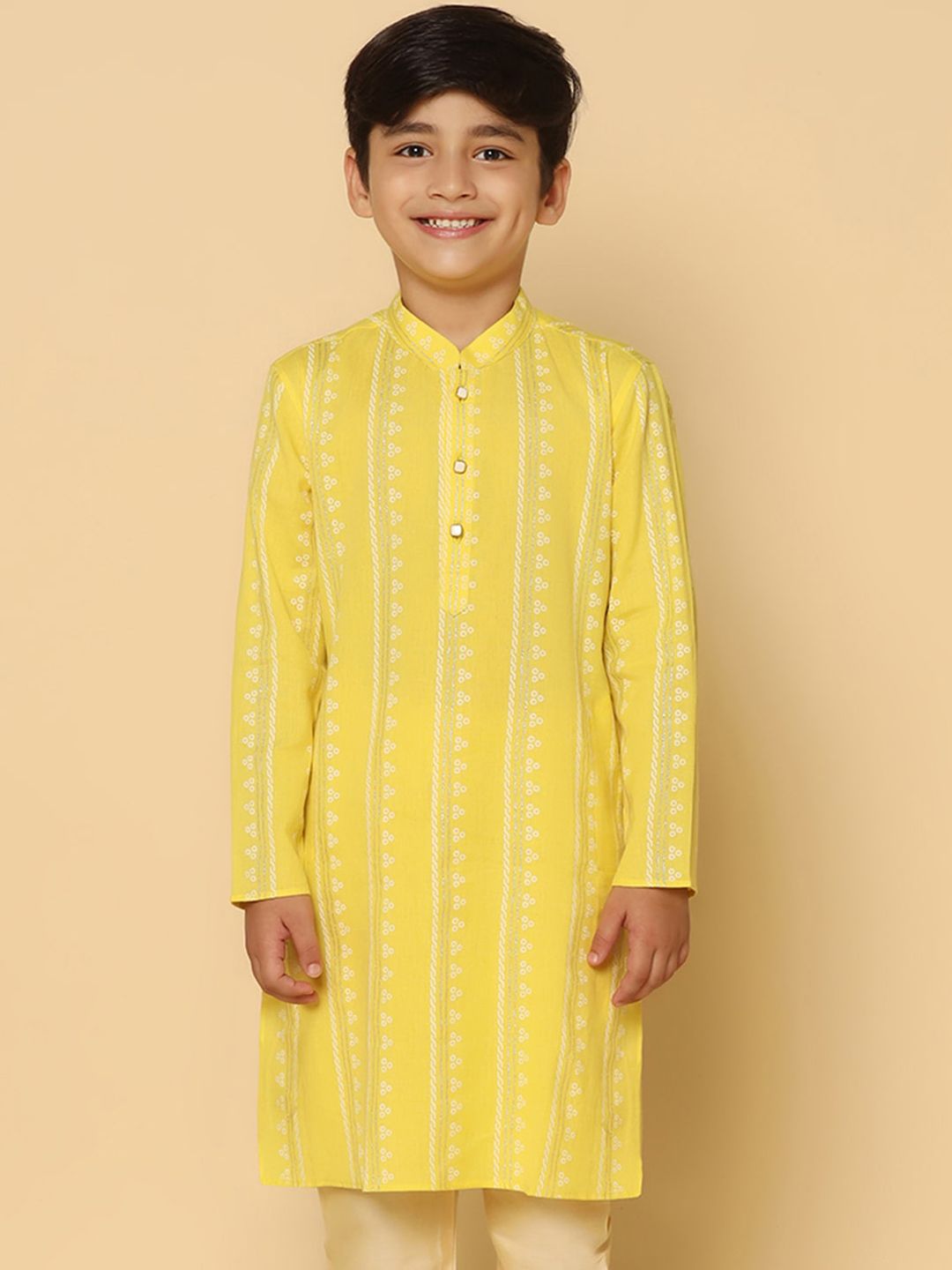 KISAH Boys Striped Pure Cotton Straight Kurta-picture-11