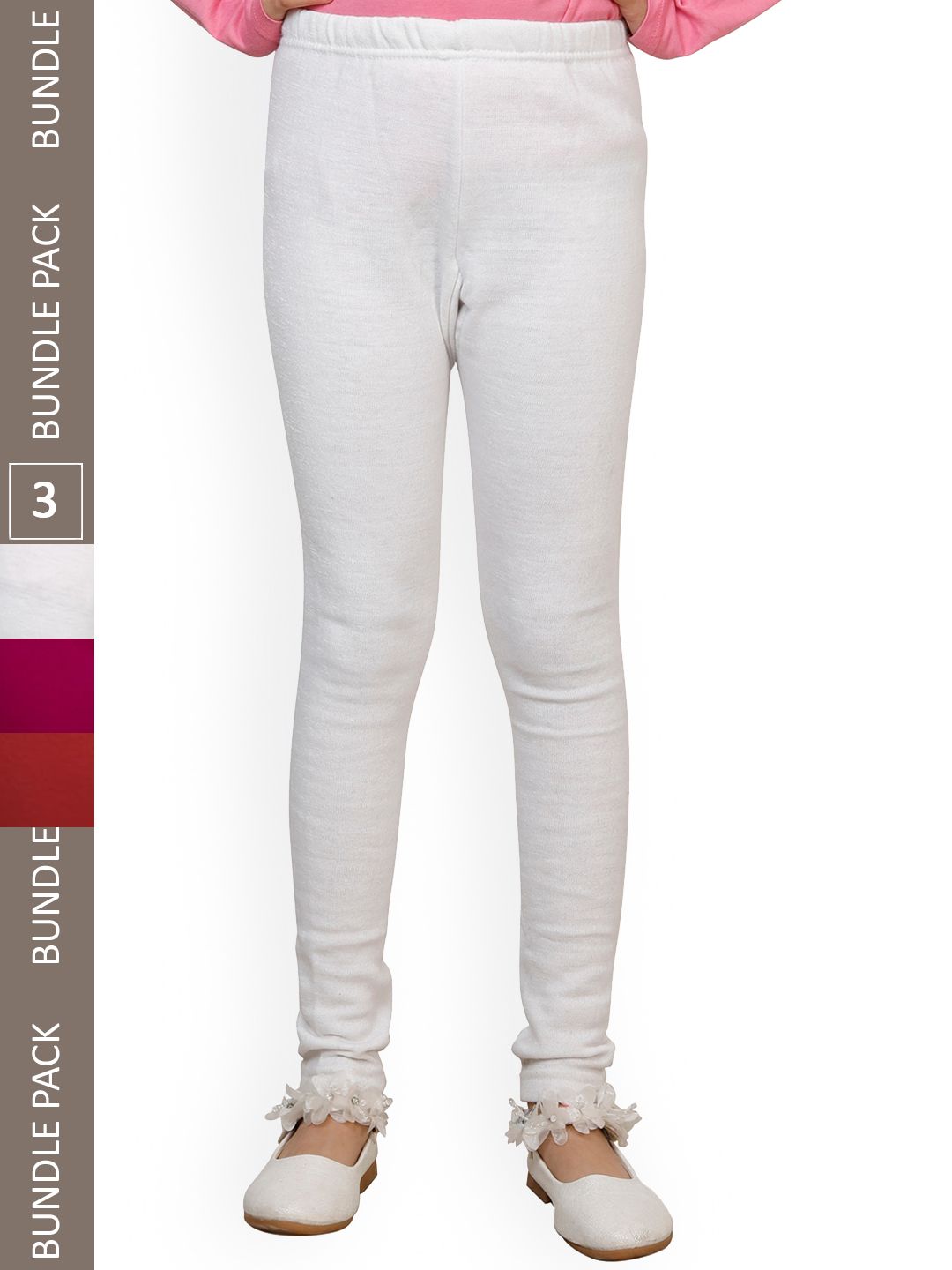 IndiWeaves Girls Pack of 3 Ankle-Length Wool Leggings-picture-50