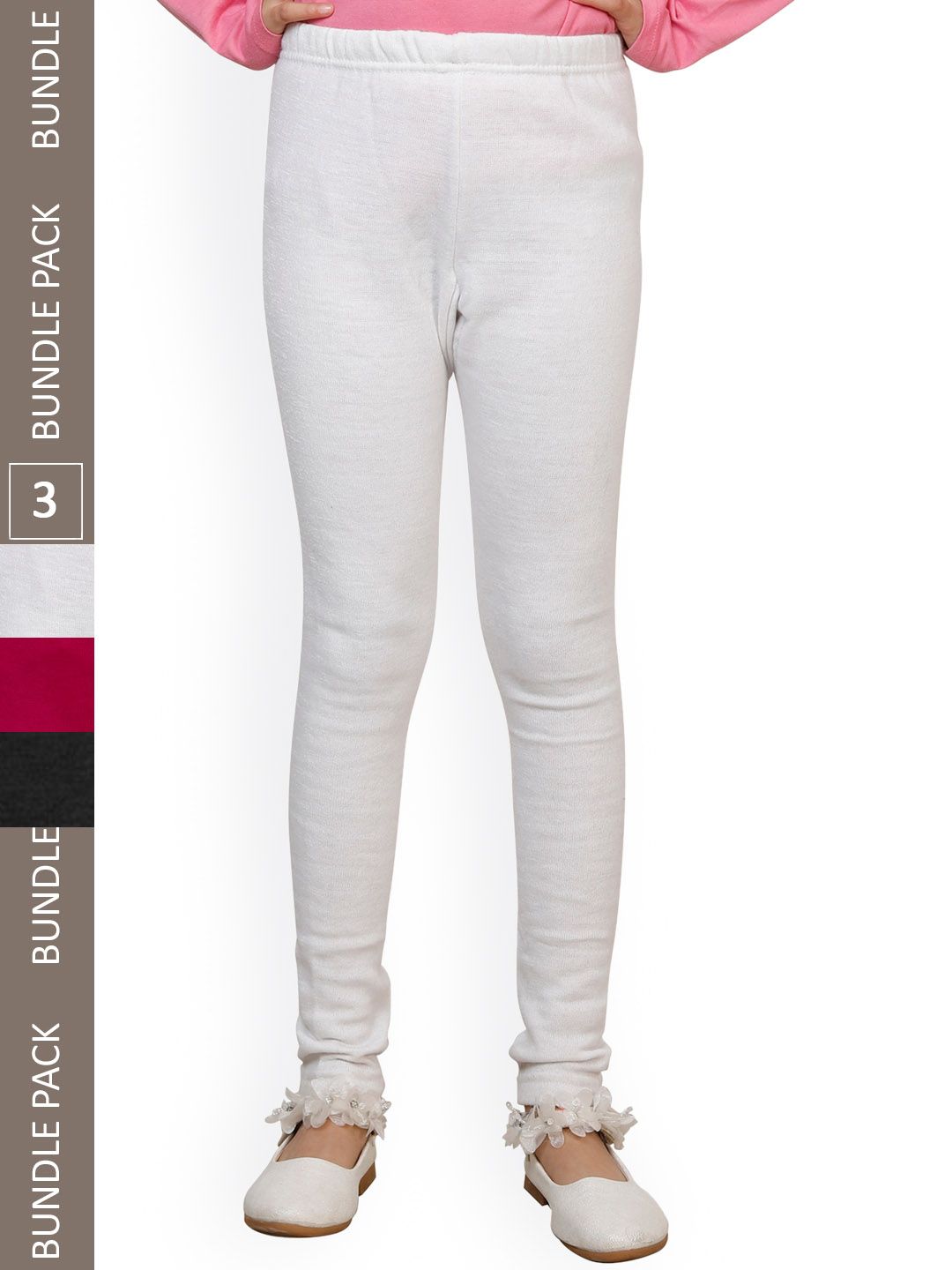 IndiWeaves Girls Pack Of 3 Woolen Ankle Length Leggings-picture-31