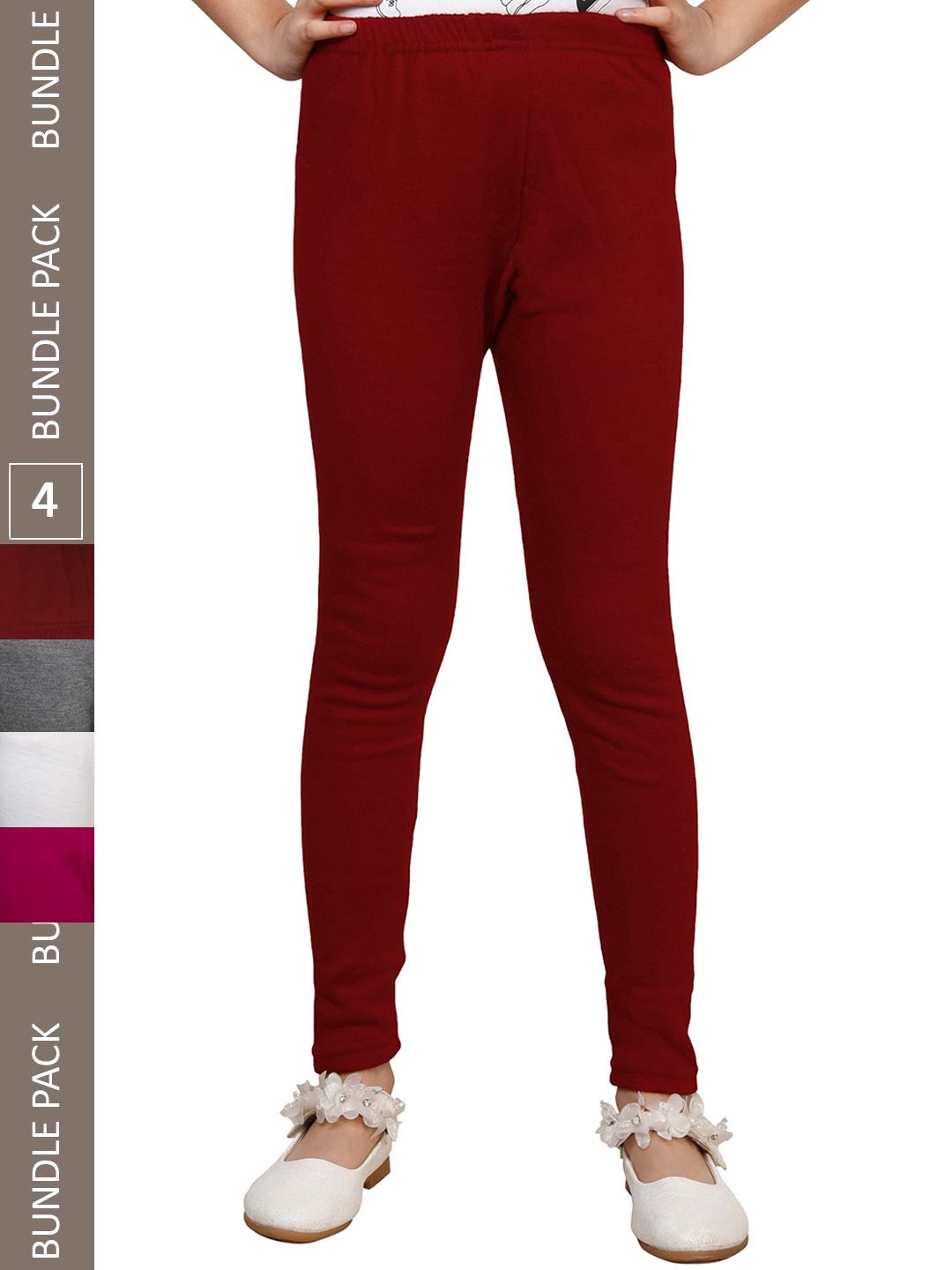 IndiWeaves Girls Pack Of 4 Ankle-Length Wool Leggings-picture-55