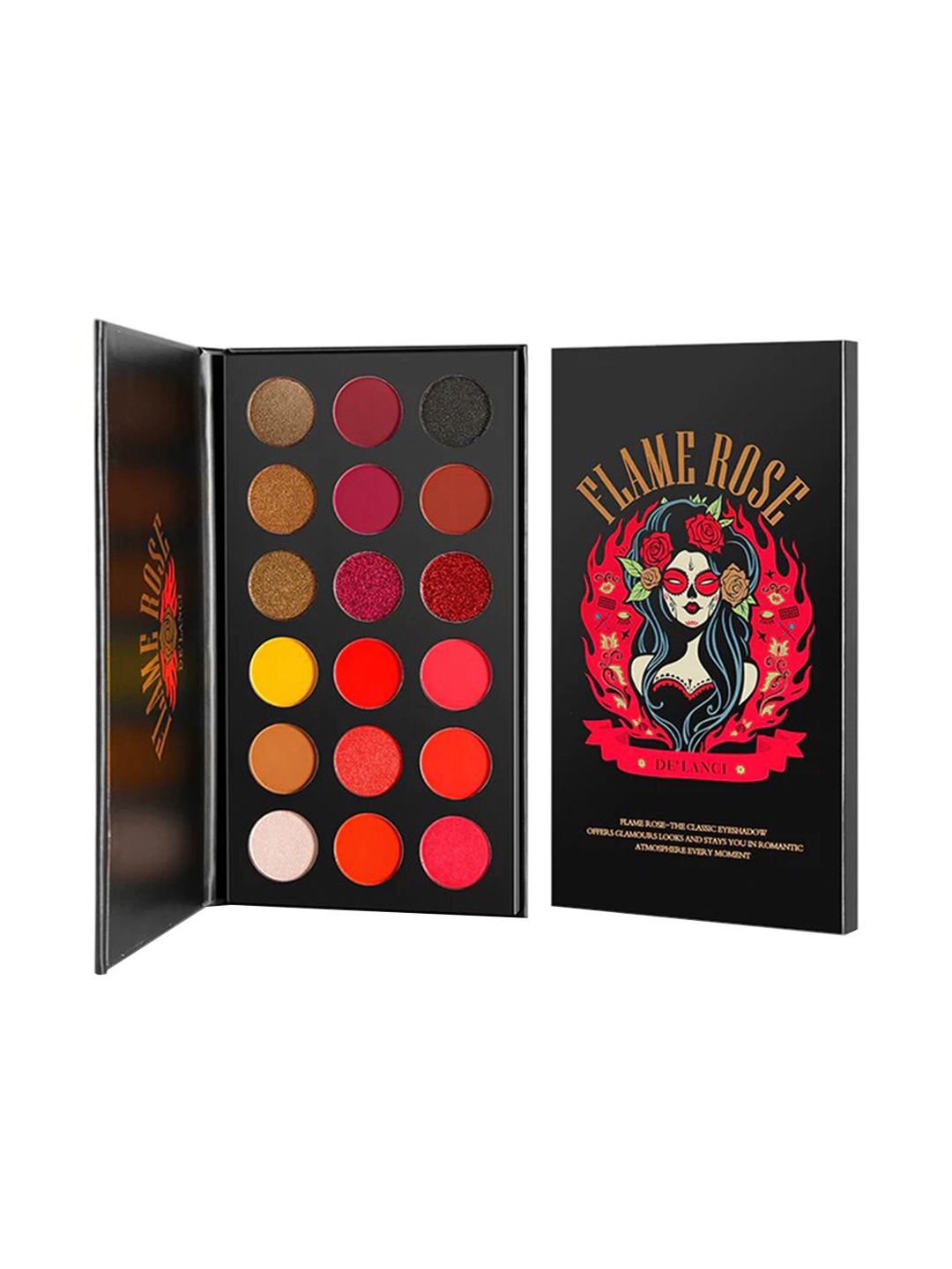 DE'LANCI Flame Rose Professional Red Pigmented Eyeshadow Palette - 17.28 g each-image-45