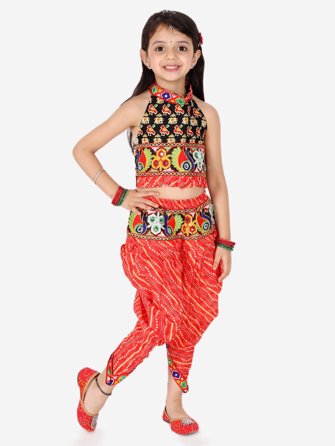 BownBee Girls Printed Top with Dhoti Pants-picture-13