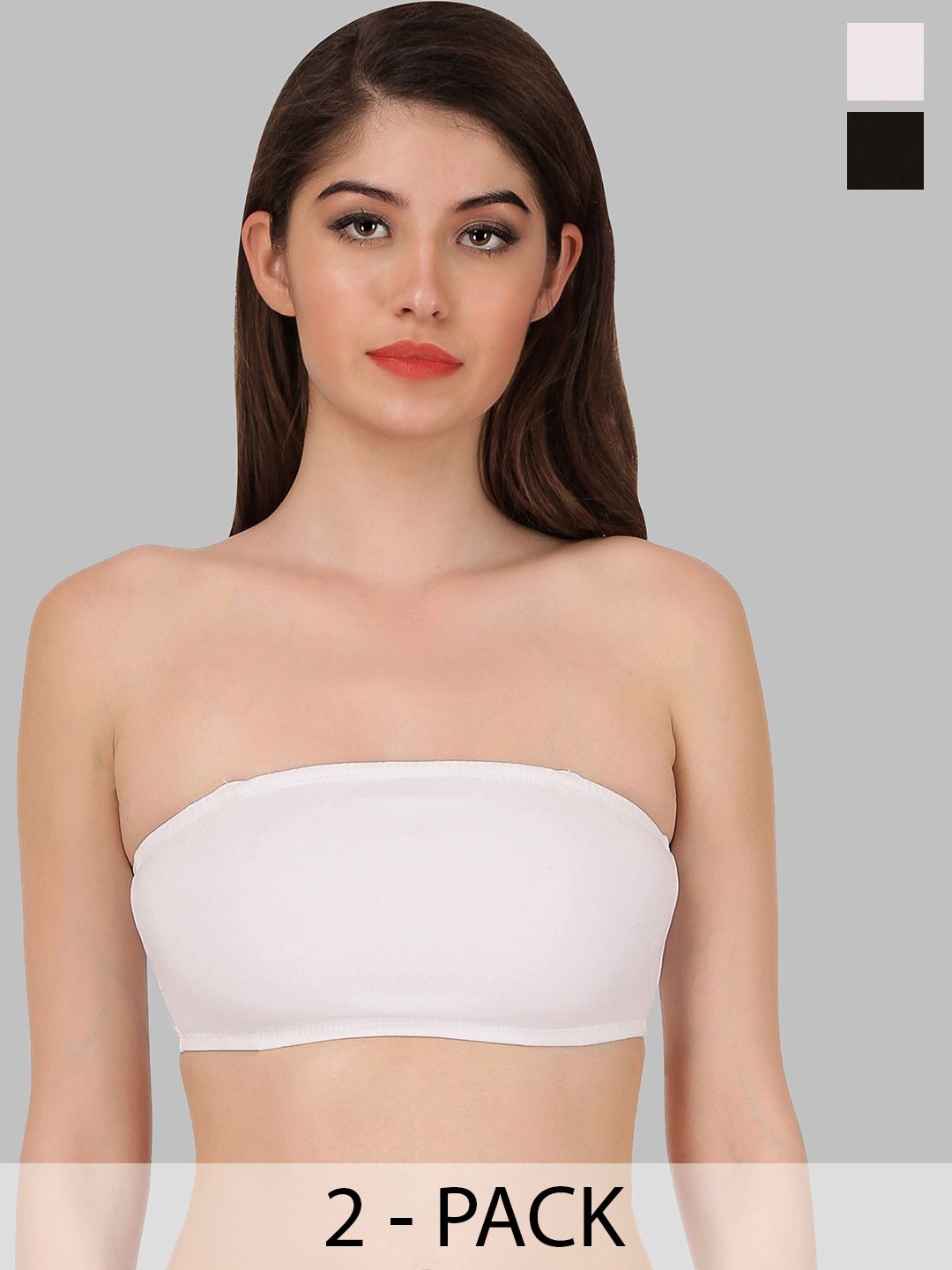 SELFCARE Pack of 2 Soft Cotton Sinker Strapless  Bandeau Bras