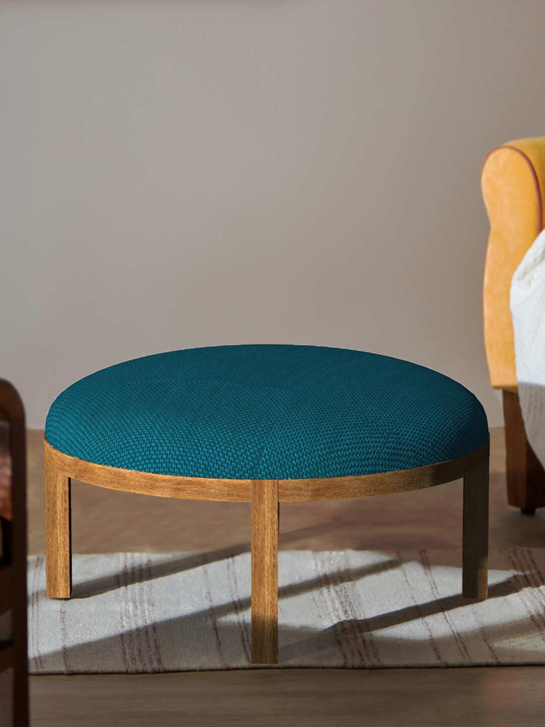 Chumbak Bohemian Blue Solid Ottoman-picture-40