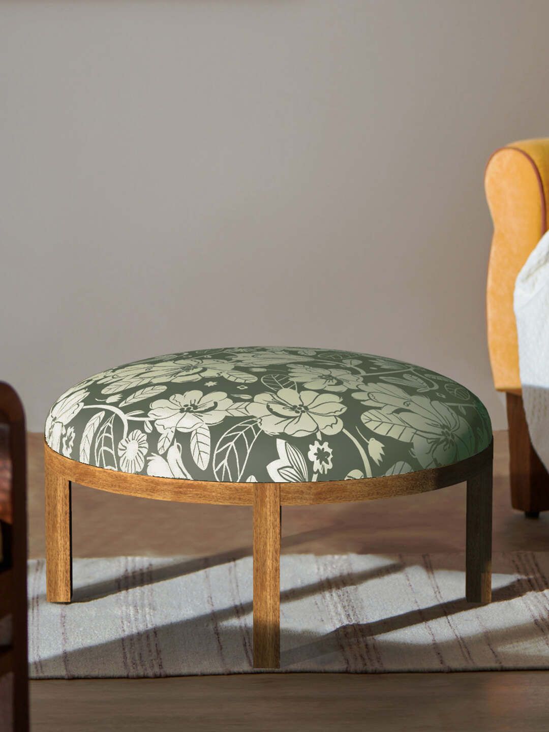 Chumbak Grey Printed Bohemian Ottoman-picture-19