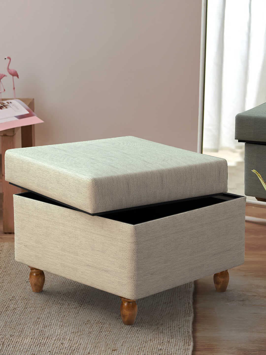 Chumbak Grey Printed Rectangle  Ottomans-picture-14