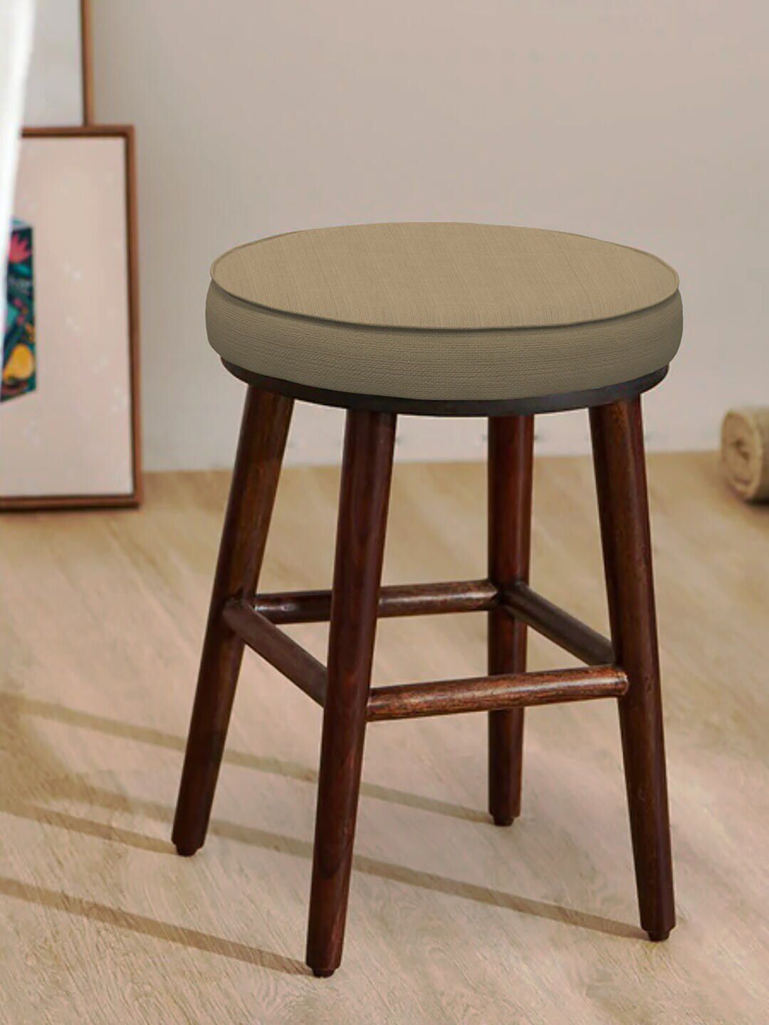 Chumbak Beige Round Ottomans-picture-26