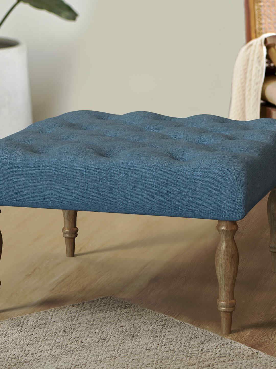 Chumbak Blue Printed Square Ottomans-image-47