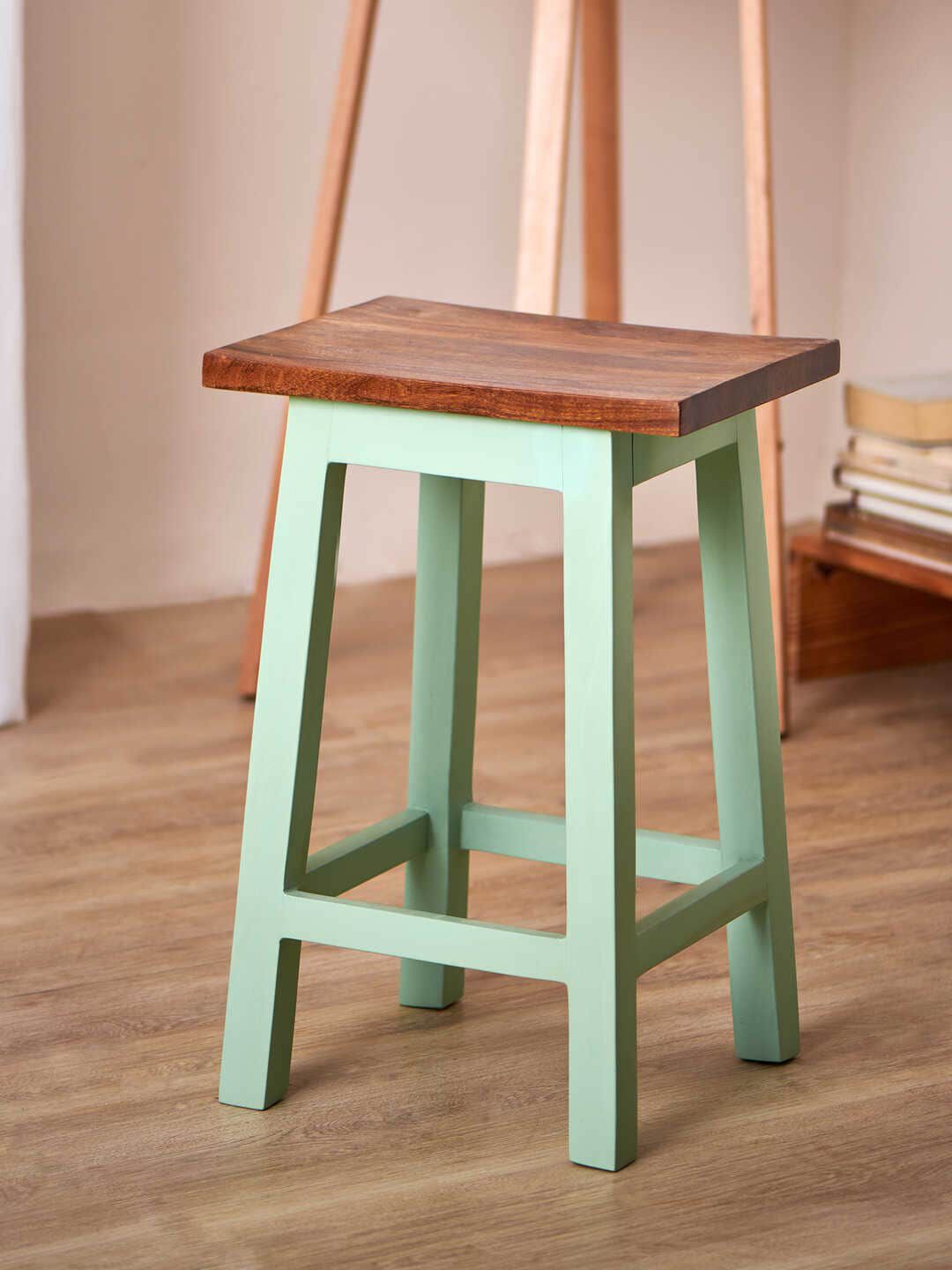 Chumbak Teal-Green & Brown Square Ottoman-picture-15