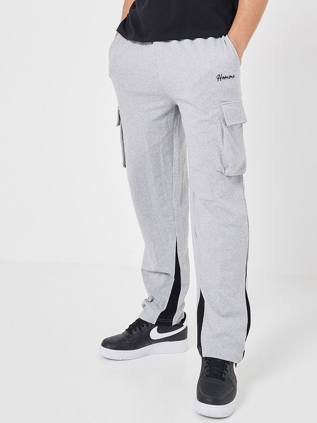 Styli Colorblock Relaxed Fit Open Hem Cargo Jogger