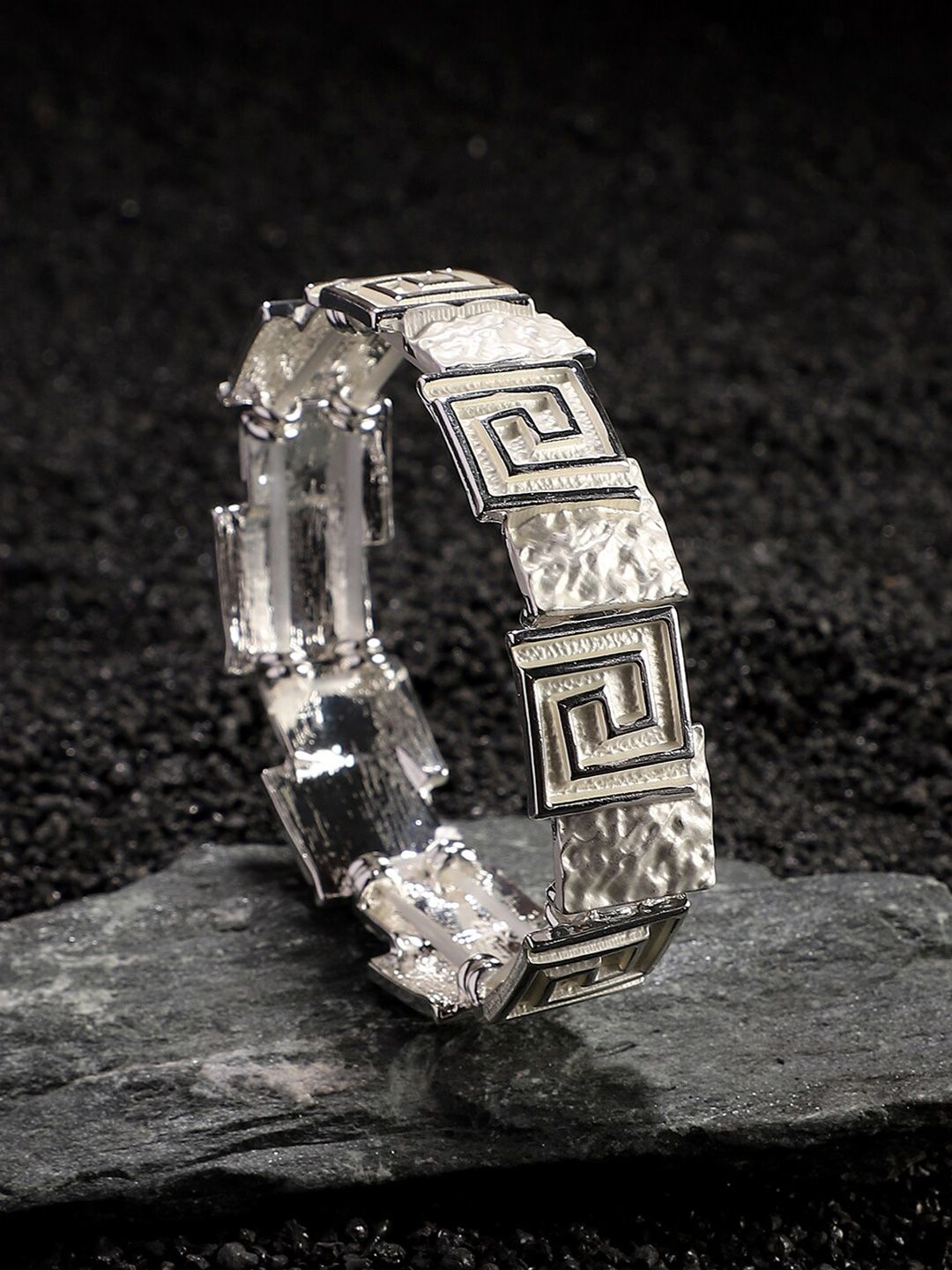 SOHI Silver-Plated Kada Bracelet-image-43