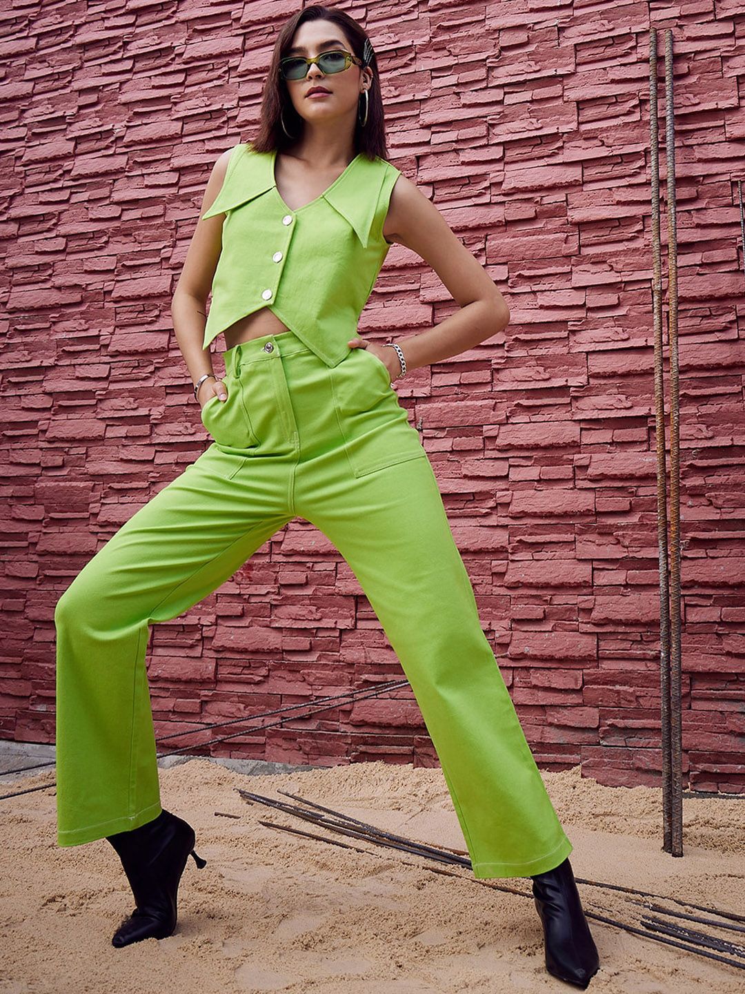 Athena V-Neck Denim Top With Trousers-picture-40