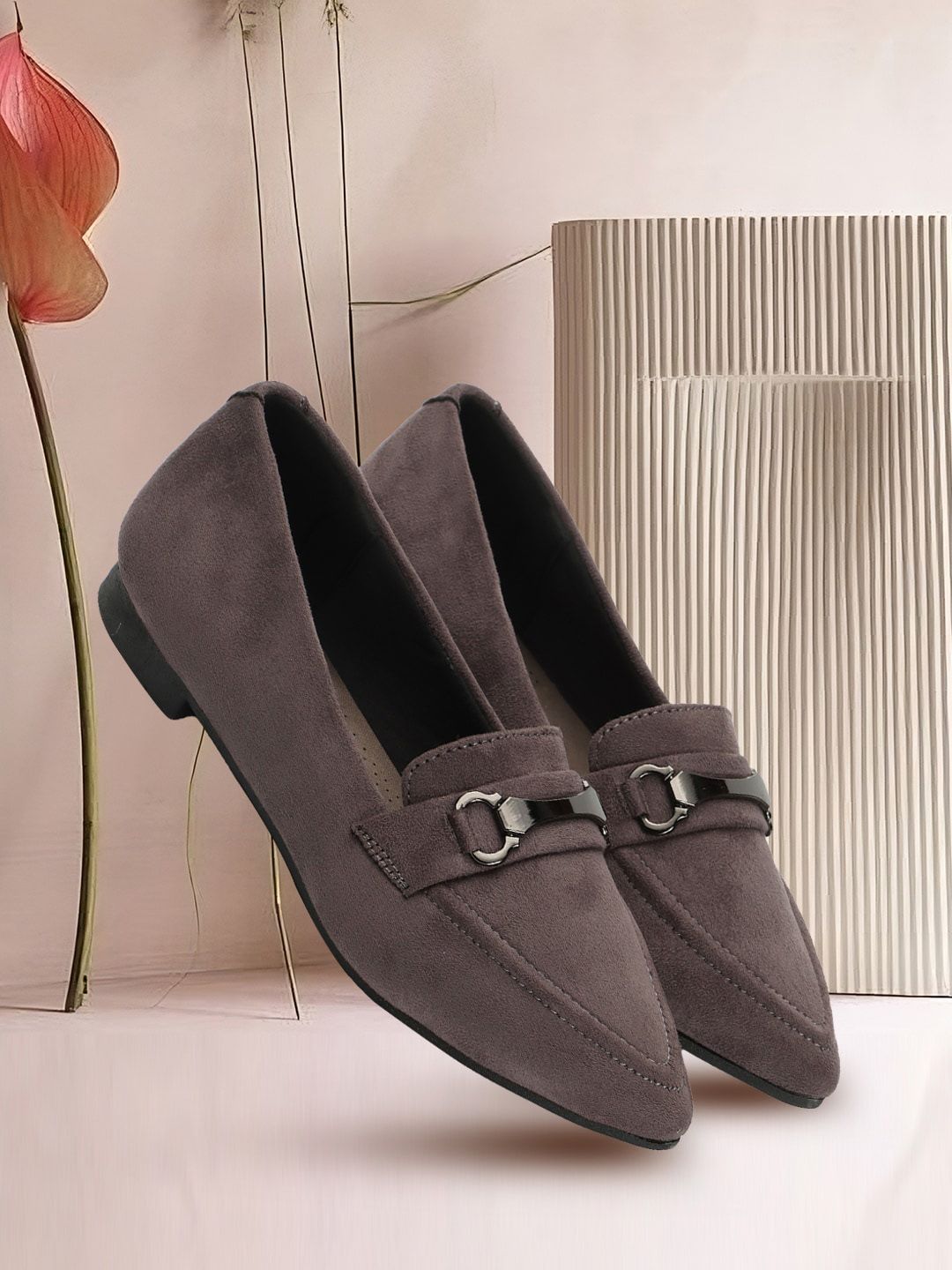 ELLE Women Buckled Pointed Toe Lightweight Loafers-picture-16