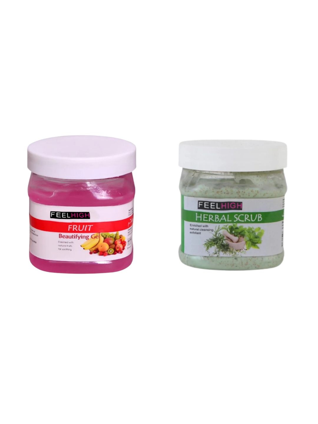 FEELHIGH Face & Body Fruit Gel & Herbal Scrub - 500 ml Each-picture-39