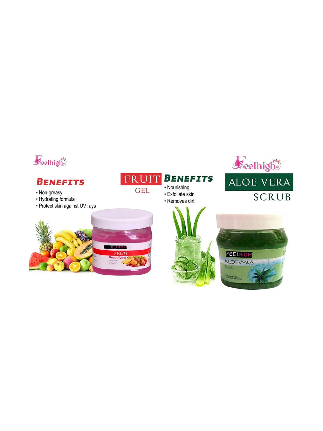 FEELHIGH Face & Body Fruit Gel & Aloe Vera Scrub 500 ml Each-image-49