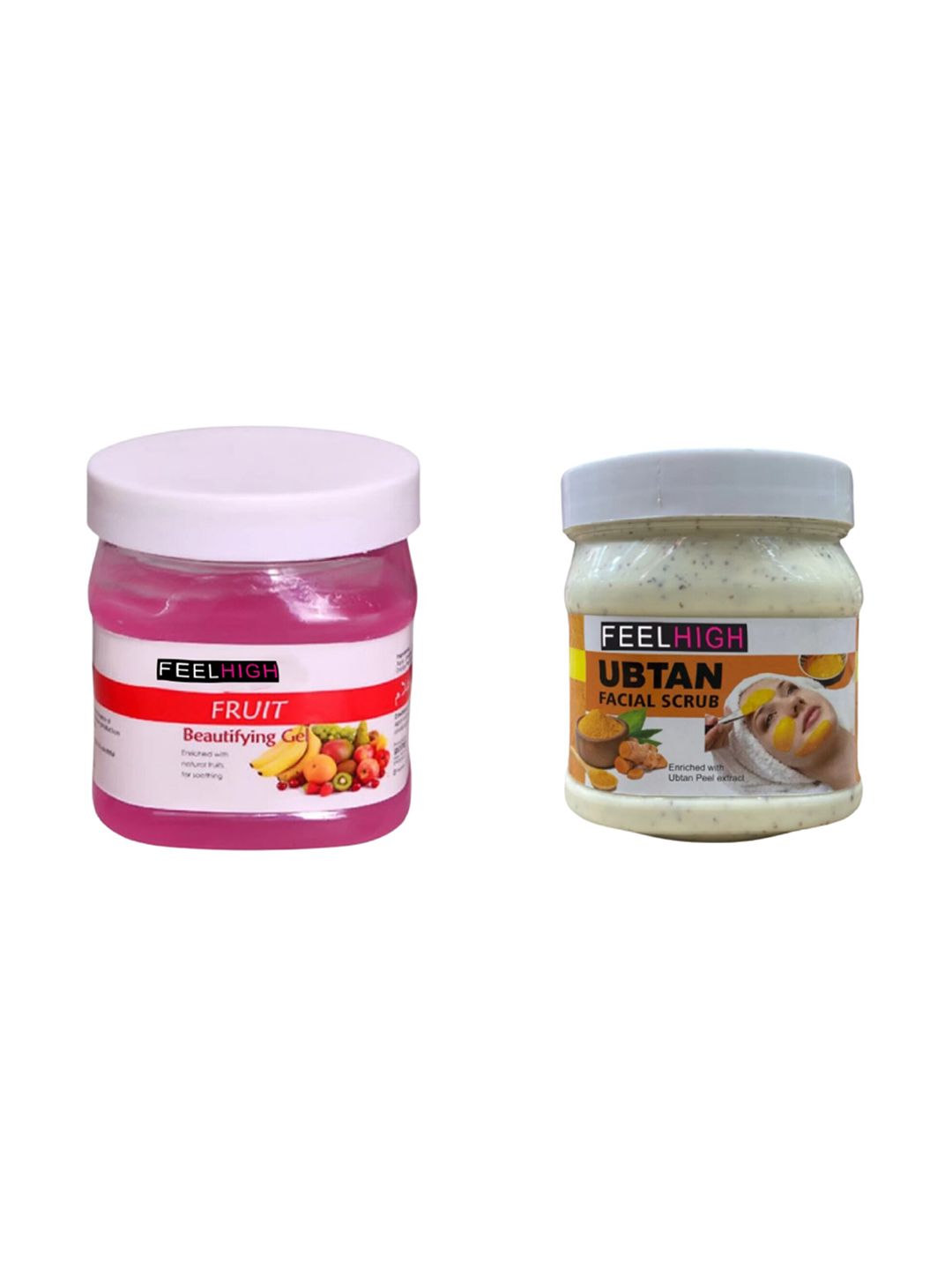 FEELHIGH Face & Body Fruit Gel & Ubtan Scrub 500 ml Each-picture-30